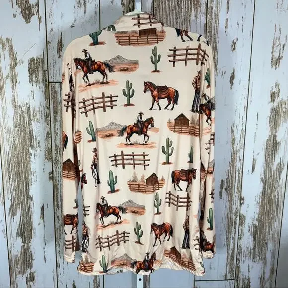 Western-Themed Pajama Top, Size XL. In good used condition! - Picture 5 of 5